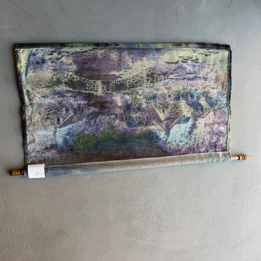 Nicky Boehm Stonehedge Bridge Wall Hanging Tapestry Woven Art with‎ Wooden Rods